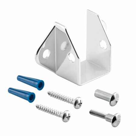 PRIME-LINE Headrail Bracket, For 1 in. Rails, Zinc Alloy, Chrome Plated, Fasteners 656-6473